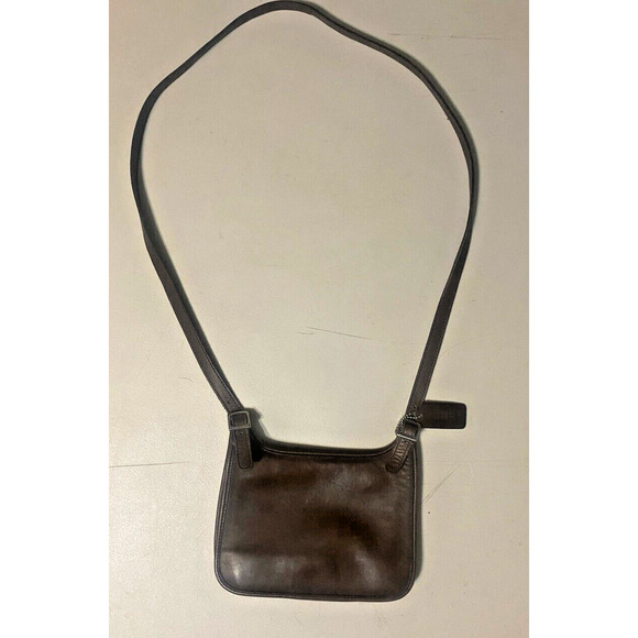 COACH Pocketbook Vintage Brown Leather Crossbody Bag Authentic Flap Close 9142 - Picture 2 of 15
